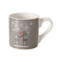 ESPRESSOTASSE mit Rentier Lovelies 8,5/5,8/6,1 cm - Grau, Keramik (5.8/6.1/8.5cm) - Boltze Home