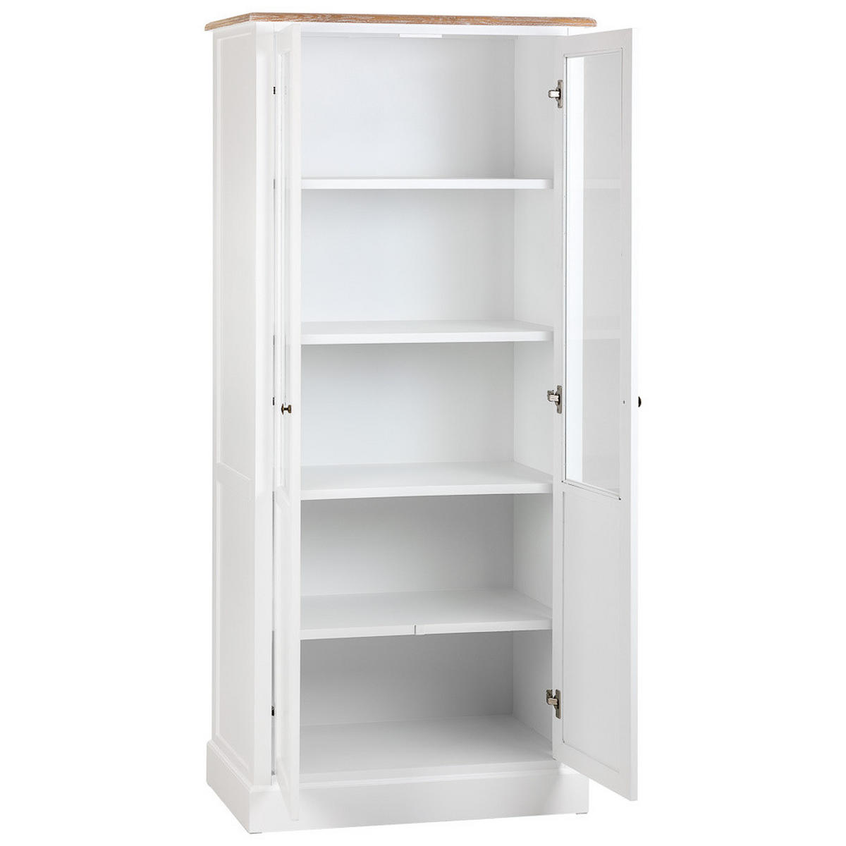 VITRINE aus Holz, weiß, 81x40x180cm - Weiß, Holzwerkstoff (81/180/40cm) - Wanderlust