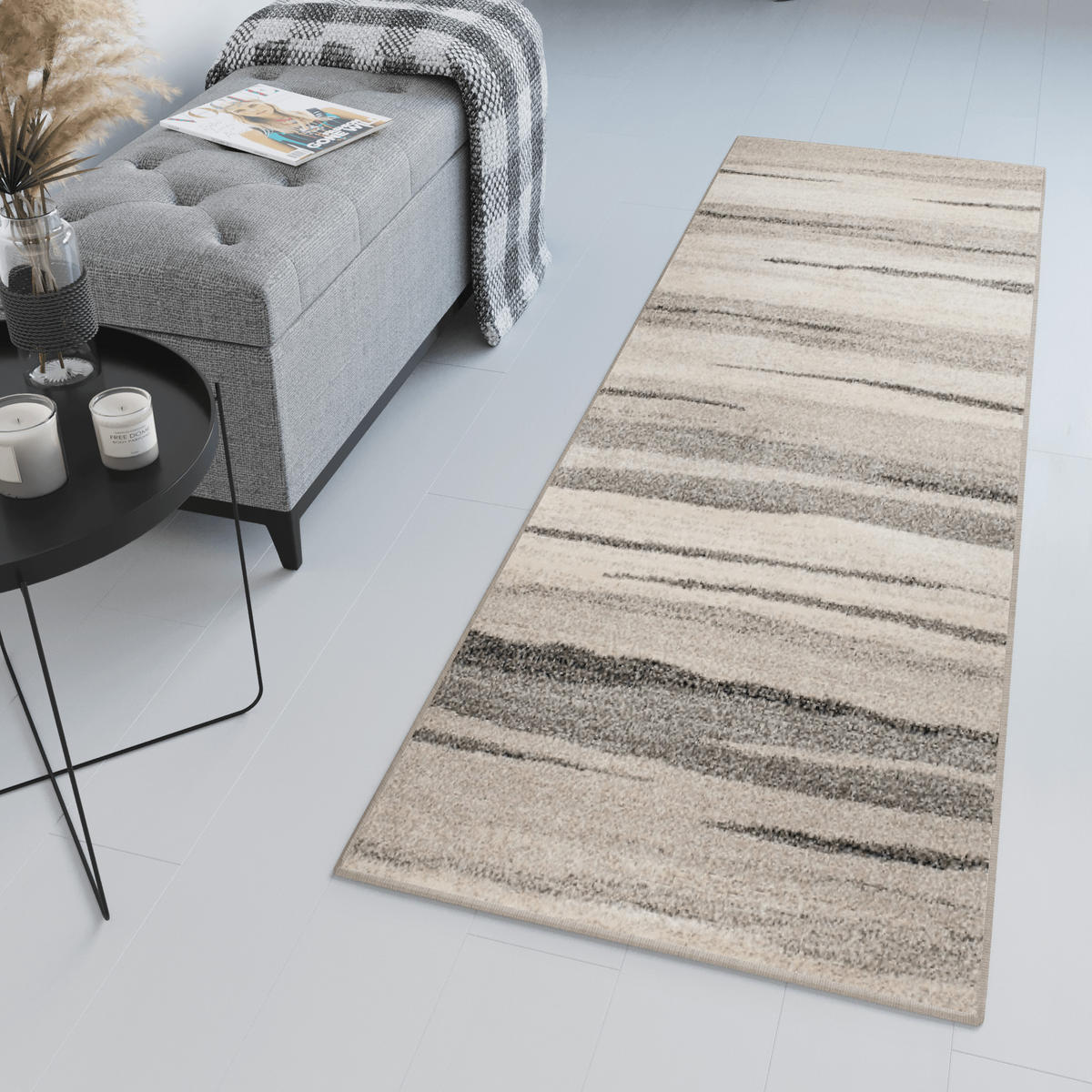 LÄUFER SARI Beige 90/1100 cm - Beige, Textil (90/1100cm) - Tapiso
