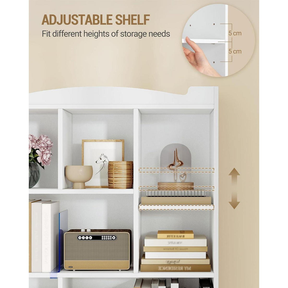 BÜCHERREGAL 6-lagig Weiß 77 x 182,5 cm - Weiß, Holzwerkstoff (77/182.5/24cm)