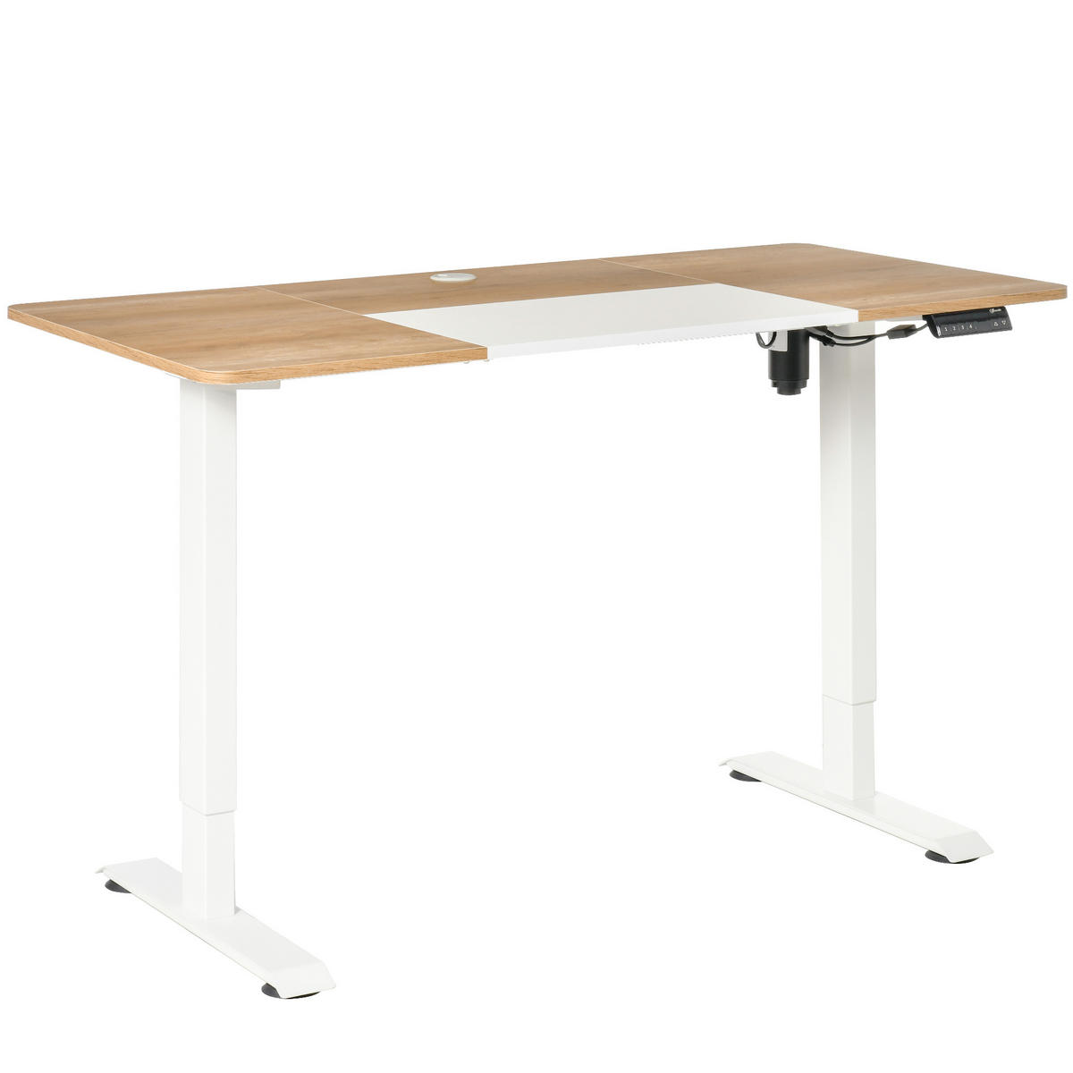 HÖHENVERSTELLBARER Schreibtisch, Natur - Sonoma Eiche, Metall (140/70/116cm) - Vinsetto