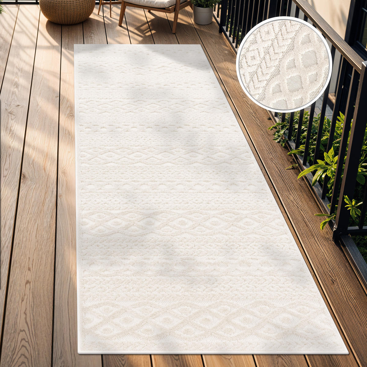 OUTDOORTEPPICH 80/250 cm Cotton 231 - Creme, Textil (80/250cm) - Paco Home