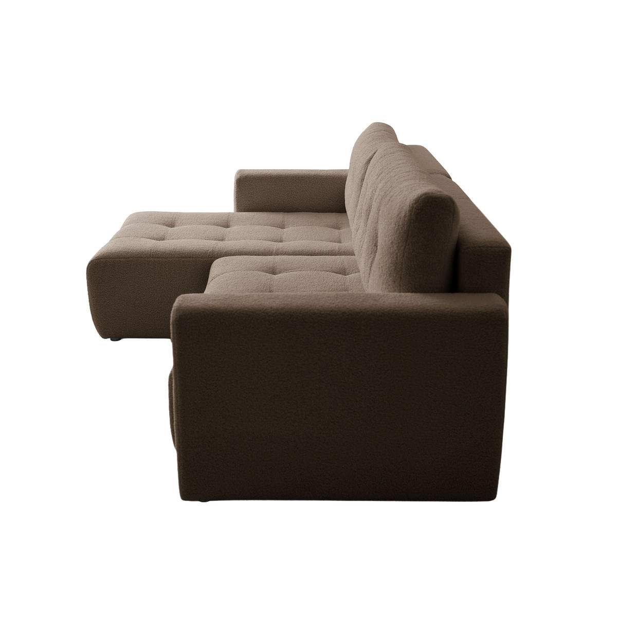 ECKSOFA WALONGO mit Schlaffunktion, Braun - Braun, Textil (261/143cm) - Fedve