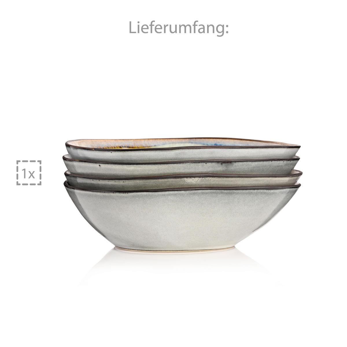 SALATSCHALEN SET CAPRI - 4 teilig aus Steingut - Pastellblau, Keramik (20cm) - Sänger
