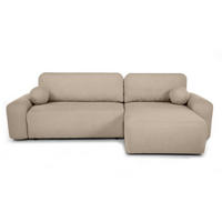 ECKSCHLAFSOFA Noel mit universelle Ottomane, Cappuccino - Schwarz/Cappuccino, Textil (280/163cm) - Beautysofa