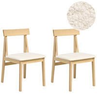 ESSZIMMERSTUHL 2er-Set Hellbraun Isle - Hellbraun/Beige, Holz (45/82/55cm) - Beliani