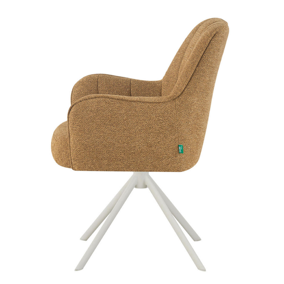 ESSZIMMERSTUHL THOMAS-ZURI 2er-Set 360°drehbar - Gelb/Weiß, Textil/Metall (58/88/62cm) - DUBI Möbel