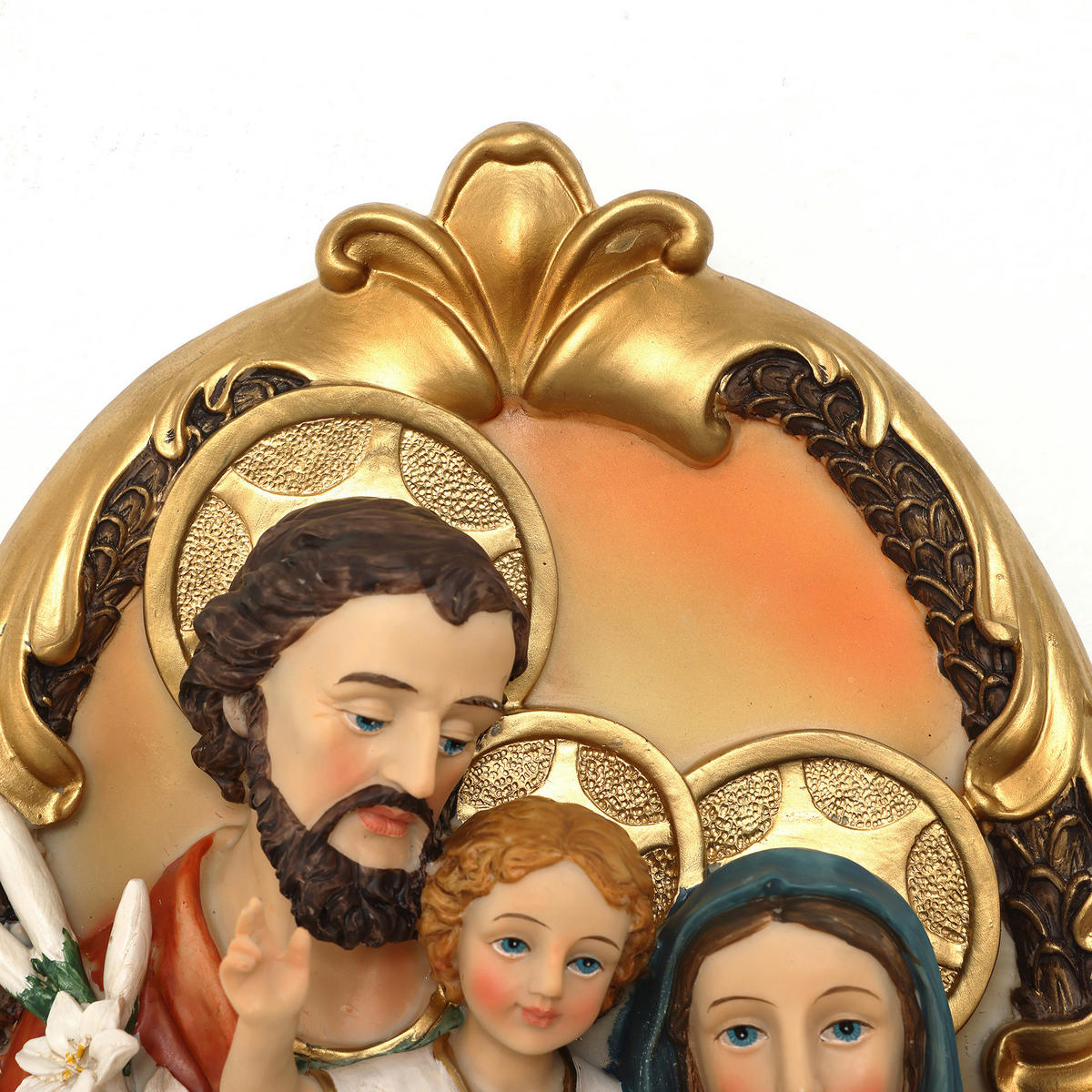 WANDSKULPTUR Heilige Familie, Glaubens- und Familiensymbol | B21.5 x T6.5 x H32 cm - Multicolor, Kunststoff (21.5/32/6.5cm) - Hometopia