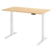 SCHREIBTISCH elektrisch XDKB 80/140/74 cm in Ahornfarben/Weiß - Ahornfarben/Weiß, Holzwerkstoff (80/140/74cm) - bümö