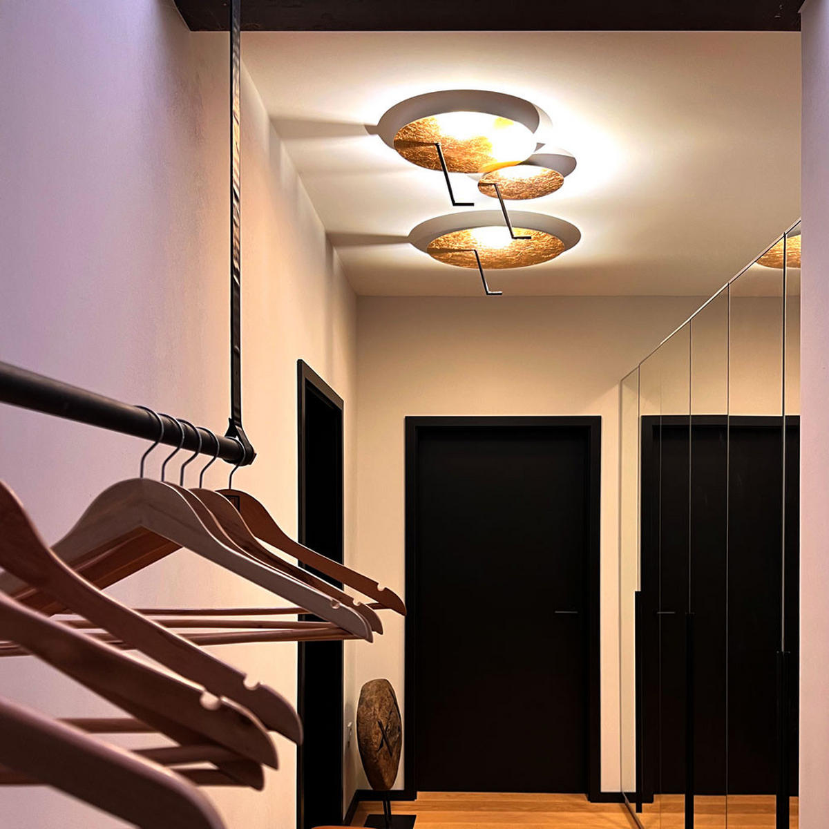 LED-WAND-/DECKENLAMPE Hook Blattgold Ø 30cm - Goldfarben, Metall (30/30/25cm) - s.luce