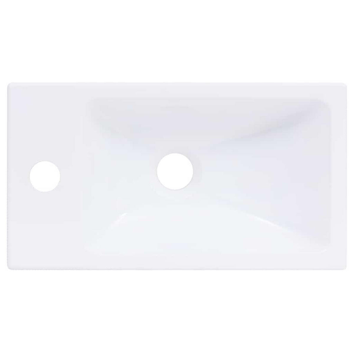 WASCHBECKEN mit Hahnloch 40/22/9 cm aus SMC Weiß - Weiß, Kunststoff (40/9/22cm) - vidaXL