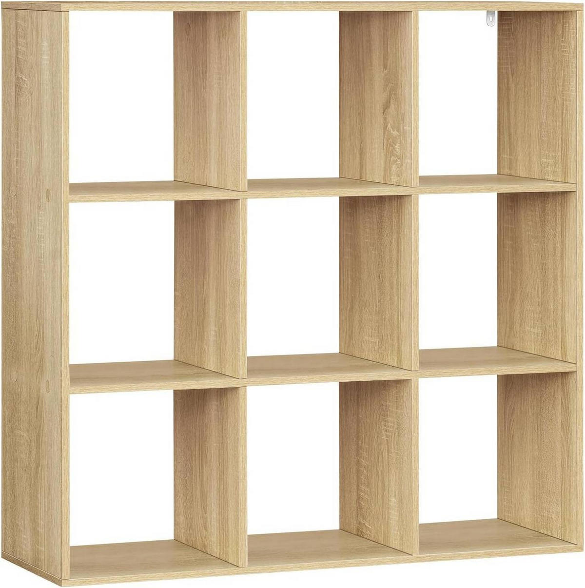 REGAL Bücherregal mit 9 Fächern,Würfelregal, Helle Eiche - Eichefarben, Holzwerkstoff (94/93/29.5cm) - Woltu