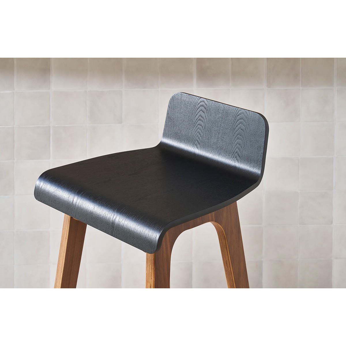 BARHOCKER Schwarz 65 cm BALTIK - Schwarz, Holz (44/77.5/39.5cm) - Miliboo