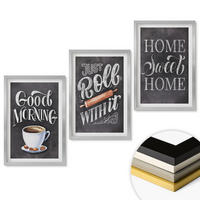 WANDBILDER 3er Set - 40x60 cm Silberner Rahmen - Motive und Inschriften für die Küche - Silberfarben, Kunststoff (40/60cm) - ArtPrintCave