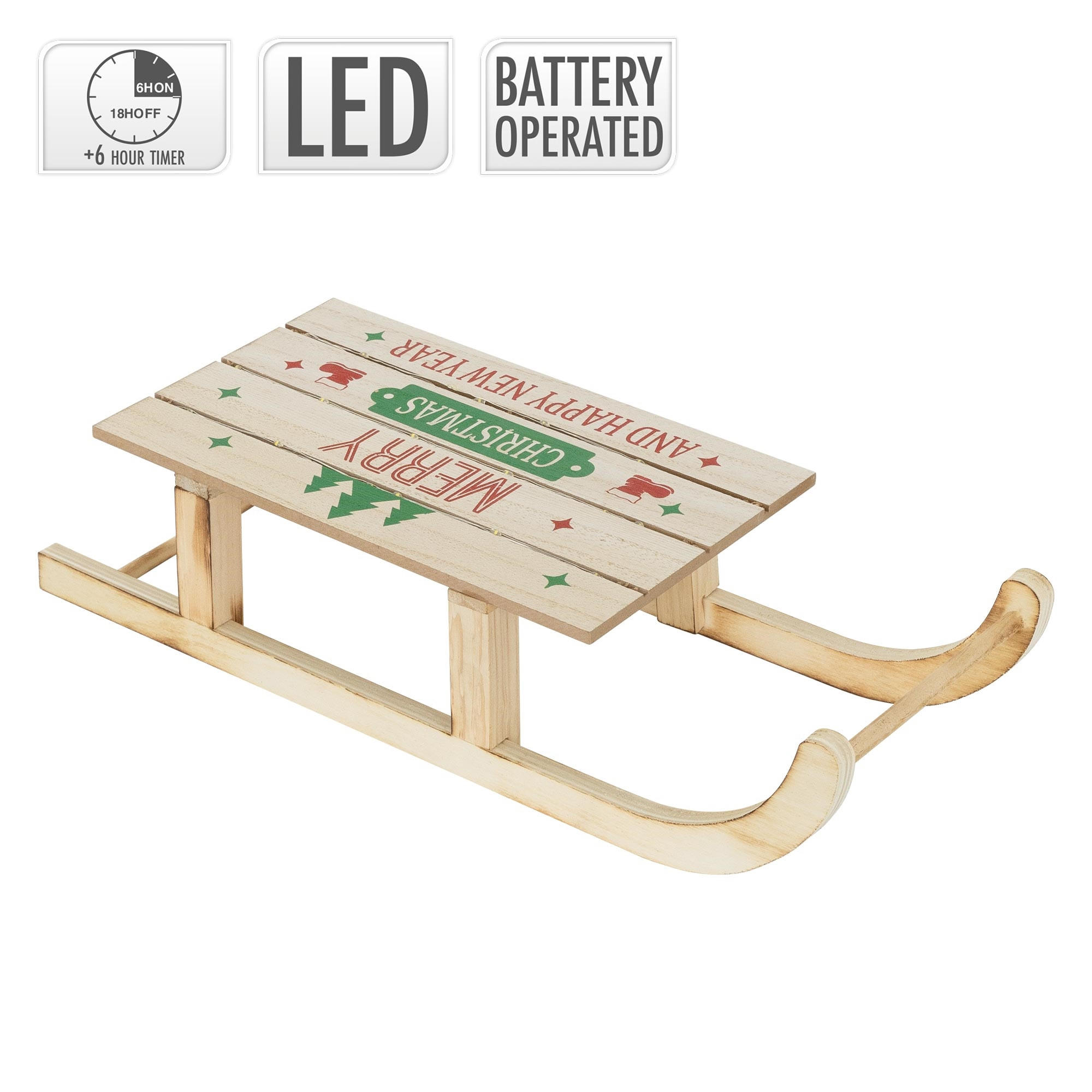 WEIHNACHT Schlitten - Braun, Holz (16/9.5/42cm) - ECD-Germany