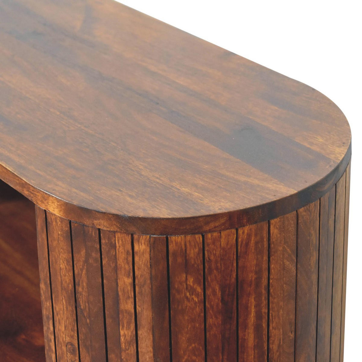 SCHRANK Cortez Kastanie Offen, 3 Offene Regale, Dunkelbraun - Dunkelbraun, Mangoholz/Holz (90/100/35cm) - Artisan Furniture