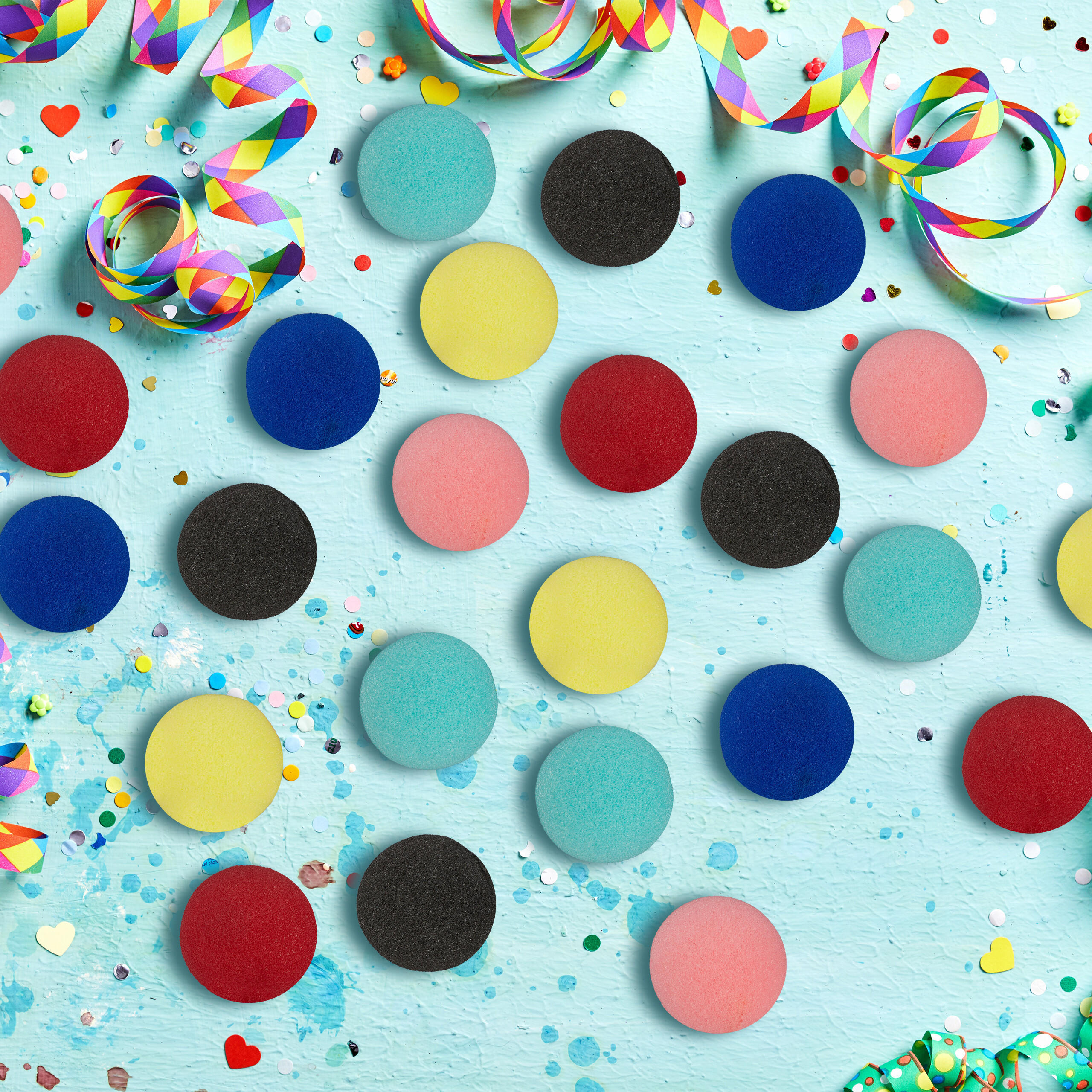 24xCLOWNSNASE - Multicolor, Textil (5/5/5cm) - Relaxdays