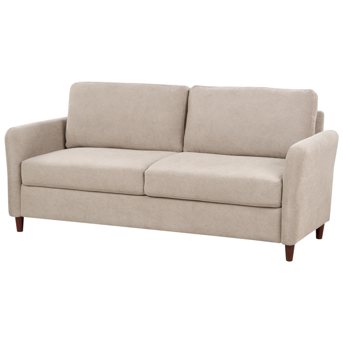 3-SITZER-SOFA Stoff taupe mit Stauraum Mare - Beige/Dunkelbraun, Textil (184/88/77cm) - Beliani