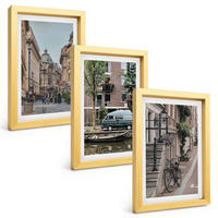 BILDER SET 3er Set - 20x30 cm Goldrahmen - Stadtansichten von Gebäuden - Goldfarben, Kunststoff (20/30cm) - TULUP