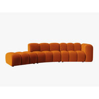 SOFA modular links Lupine aus Samt terrakotta 5 Sitzplätze - Terra cotta, Textil (166/70/335cm) - Micadoni