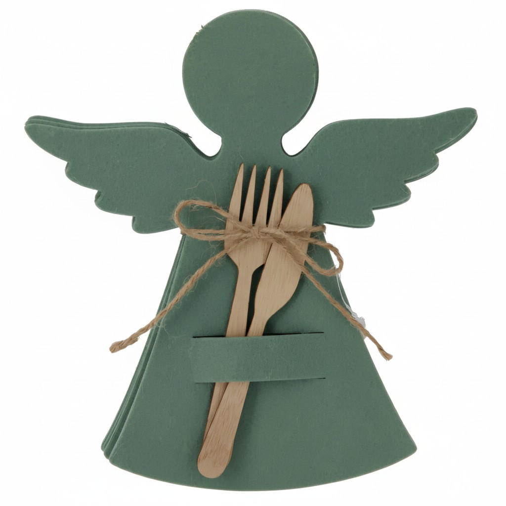 BESTECKTASCHE Filz Engel 22/20 cm - Grün, Textil (20/1/22cm) - Home Styling Collection