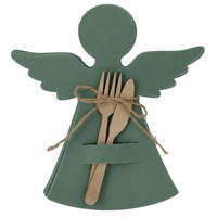 BESTECKTASCHE Filz Engel 22/20 cm - Grün, Textil (20/1/22cm) - Home Styling Collection