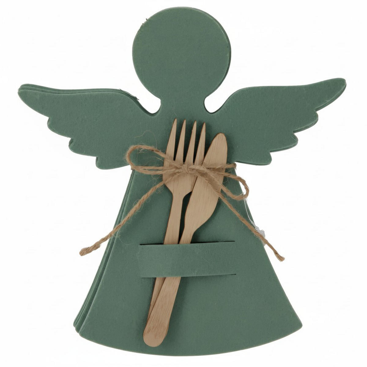 BESTECKTASCHE Filz Engel 22/20 cm - Grün, Textil (20/1/22cm) - Home Styling Collection