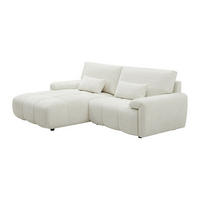 ECKSOFA – Ecke links – Chenille-Stoff – Offwhite – ANELKO - Weiß, Textil (242/171cm) - Vente-Unique