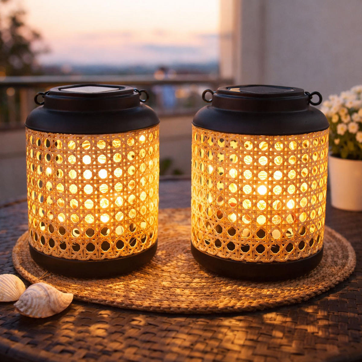 LED AUSSENLEUCHTE Bambusoptik Braun Hängend - Braun, Holz (12/12/30cm) - Globo Lighting