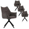 ESSZIMMERSTUHL 4-er Set Ginosa grau drehbar - Schwarz/Grau, Textil/Metall (62/90/66cm) - Mr. Deko