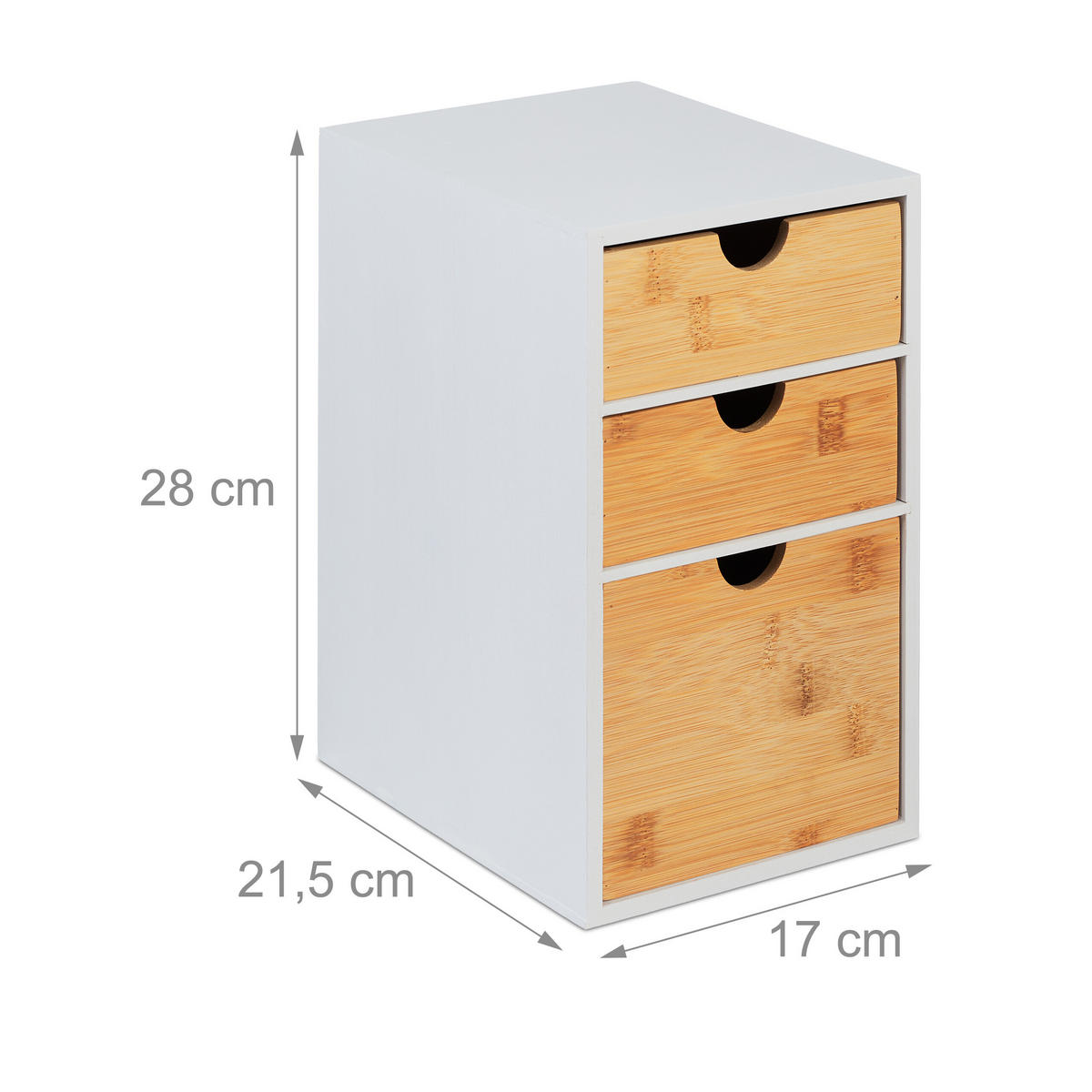SCHUBLADENBOX - Weiß, Holz/Holzwerkstoff (21.5/17/28cm) - Relaxdays