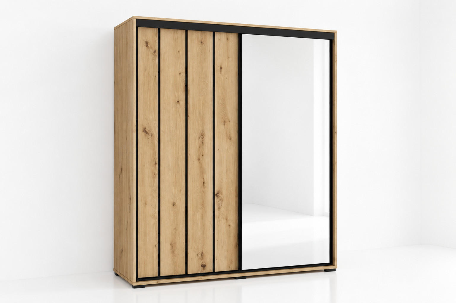 BM-Möbel Schiebetürenschrank Gold 150x245x62 cm
