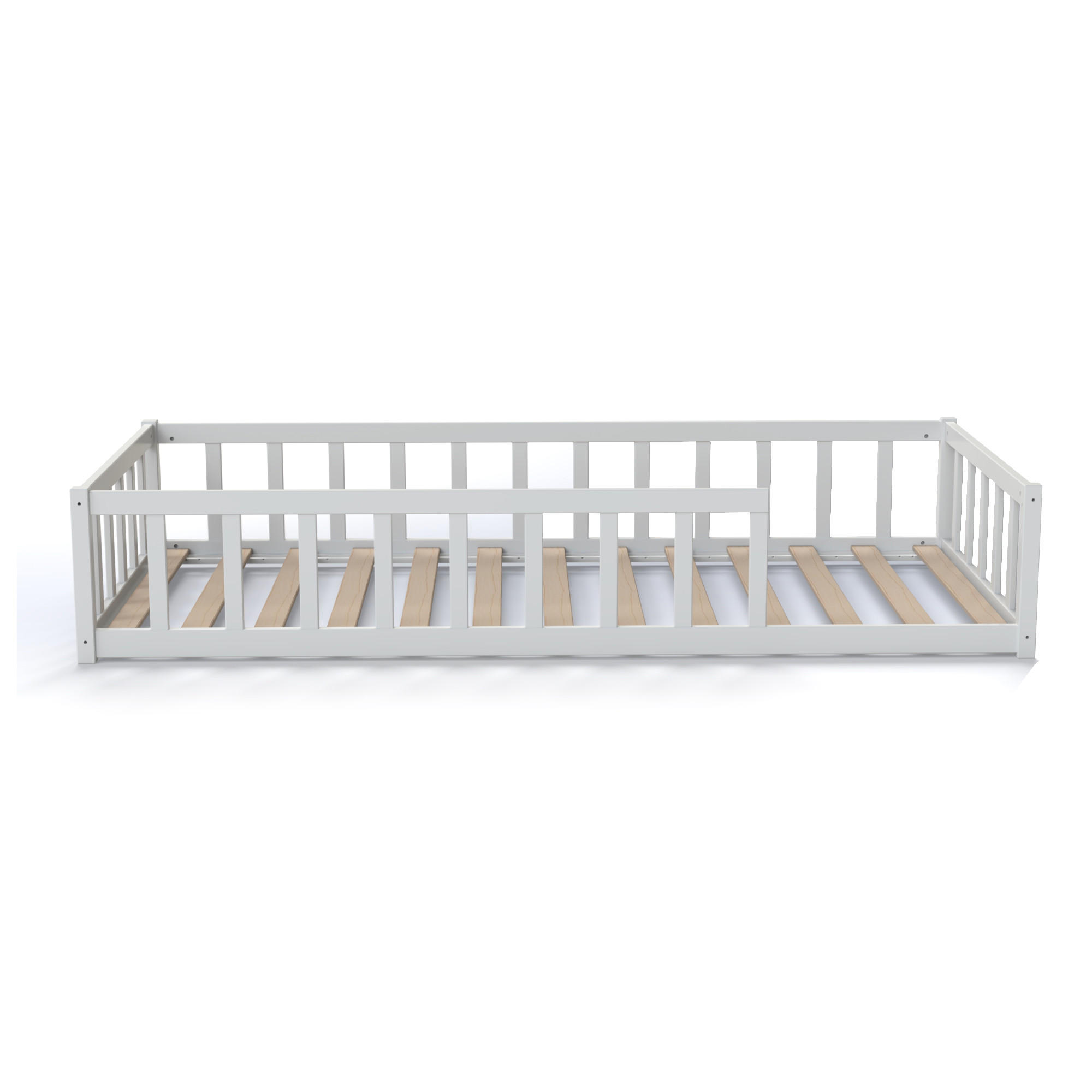 KINDERBETT NINO MIT LATTENROST/ Spielbett 90x190 - Weiß - Weiß, Holz (90/190cm) - Weber Industries