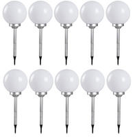 LED AUSSENLEUCHTE Kugelform Weiß 10er Set - Weiß, Kunststoff (30/30/70cm)