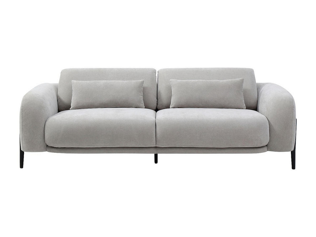 SOFA 3-Sitzer mit verstellbarer Rückenlehne - Stoff Hellgrau - ARAVIO - Hellgrau, Textil (102/100/210cm) - Vente-Unique