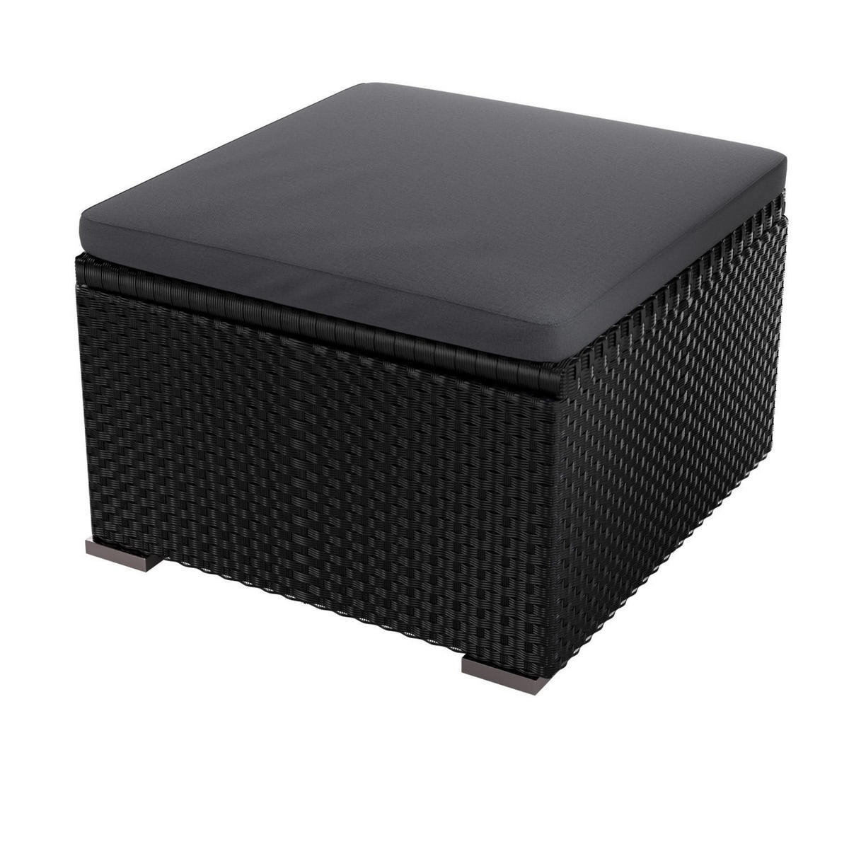 LOUNGEGARNITUR Punta Cana inkl. Abdeckung 4-tlg. - Anthrazit/Schwarz, Kunststoff - Juskys