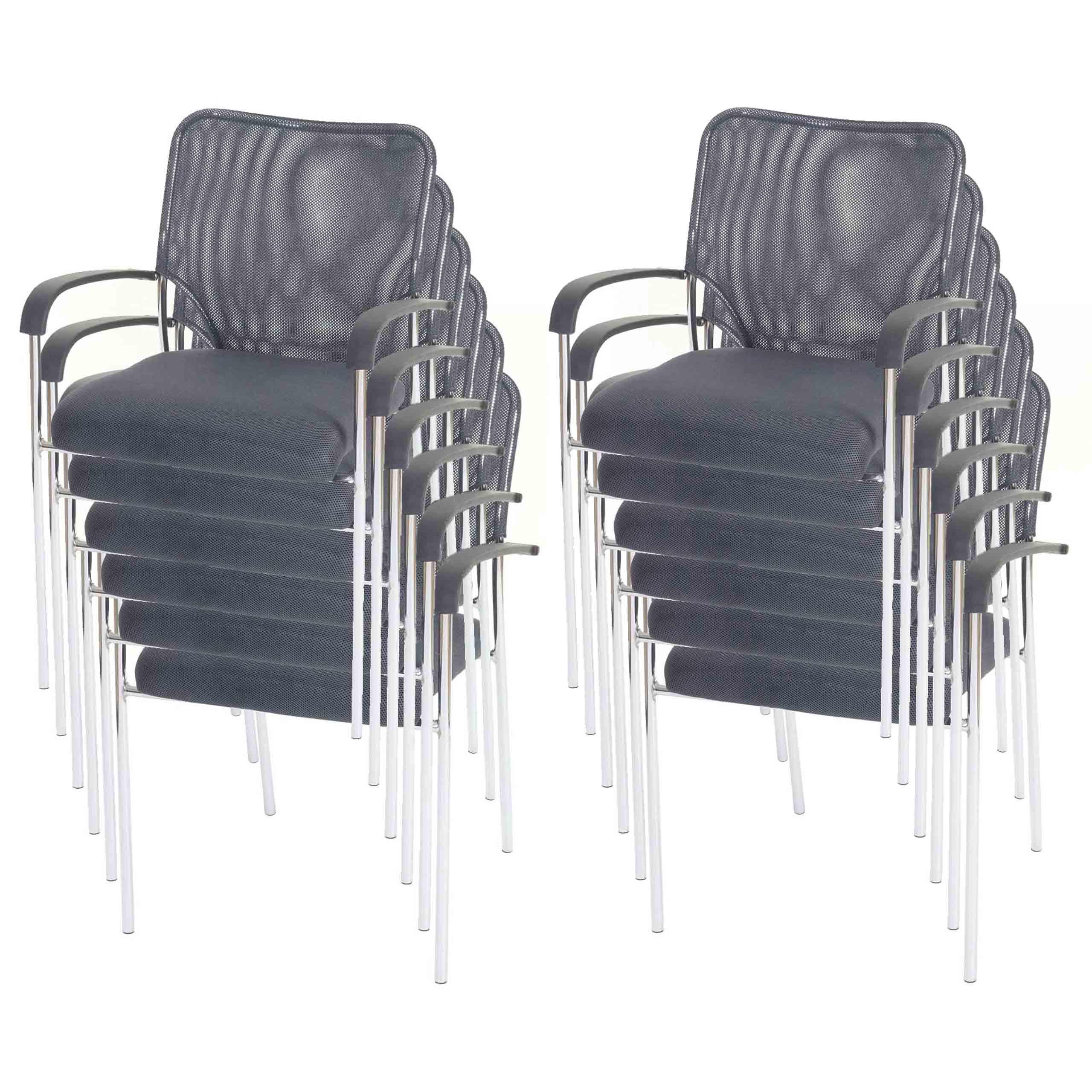 BESUCHERSTUHL 12ER-SET Grau - Grau, Textil (55/83/60cm) - MCW