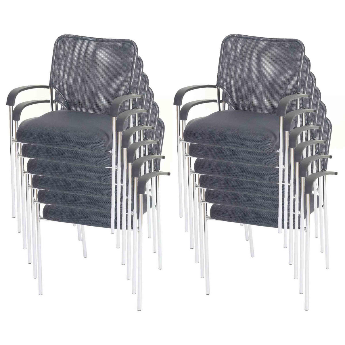 BESUCHERSTUHL 12ER-SET Grau - Grau, Textil (55/83/60cm) - MCW
