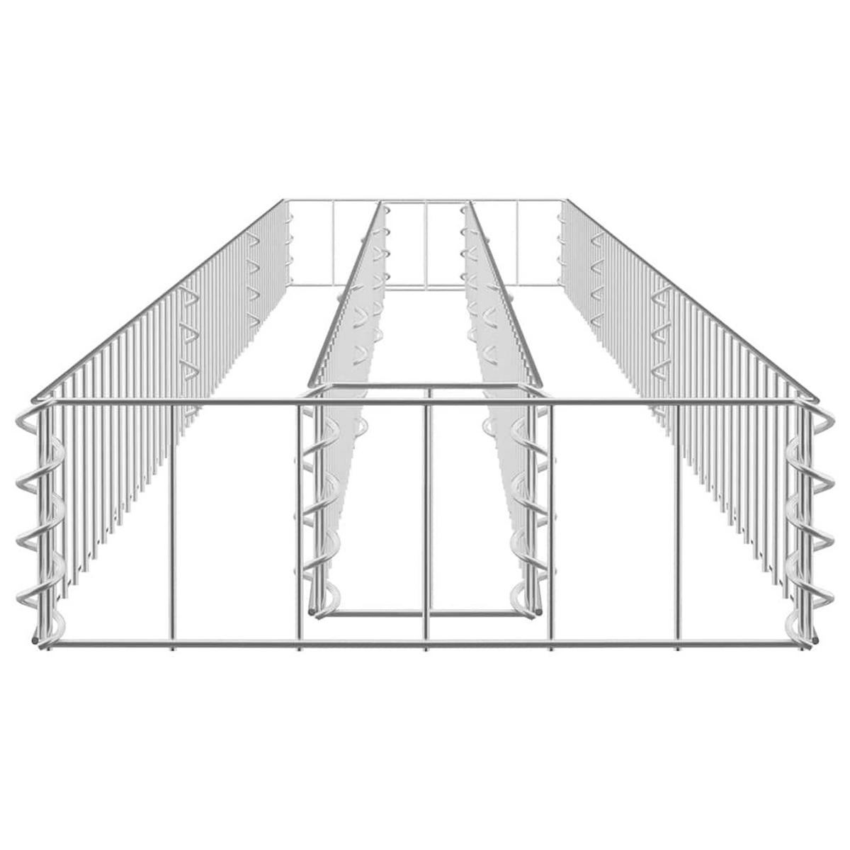 HOCHBEET aus Gabionen ROON aus Stahl 270x30x10 cm - Silberfarben, Metall (270/10/30cm) - DELUKE