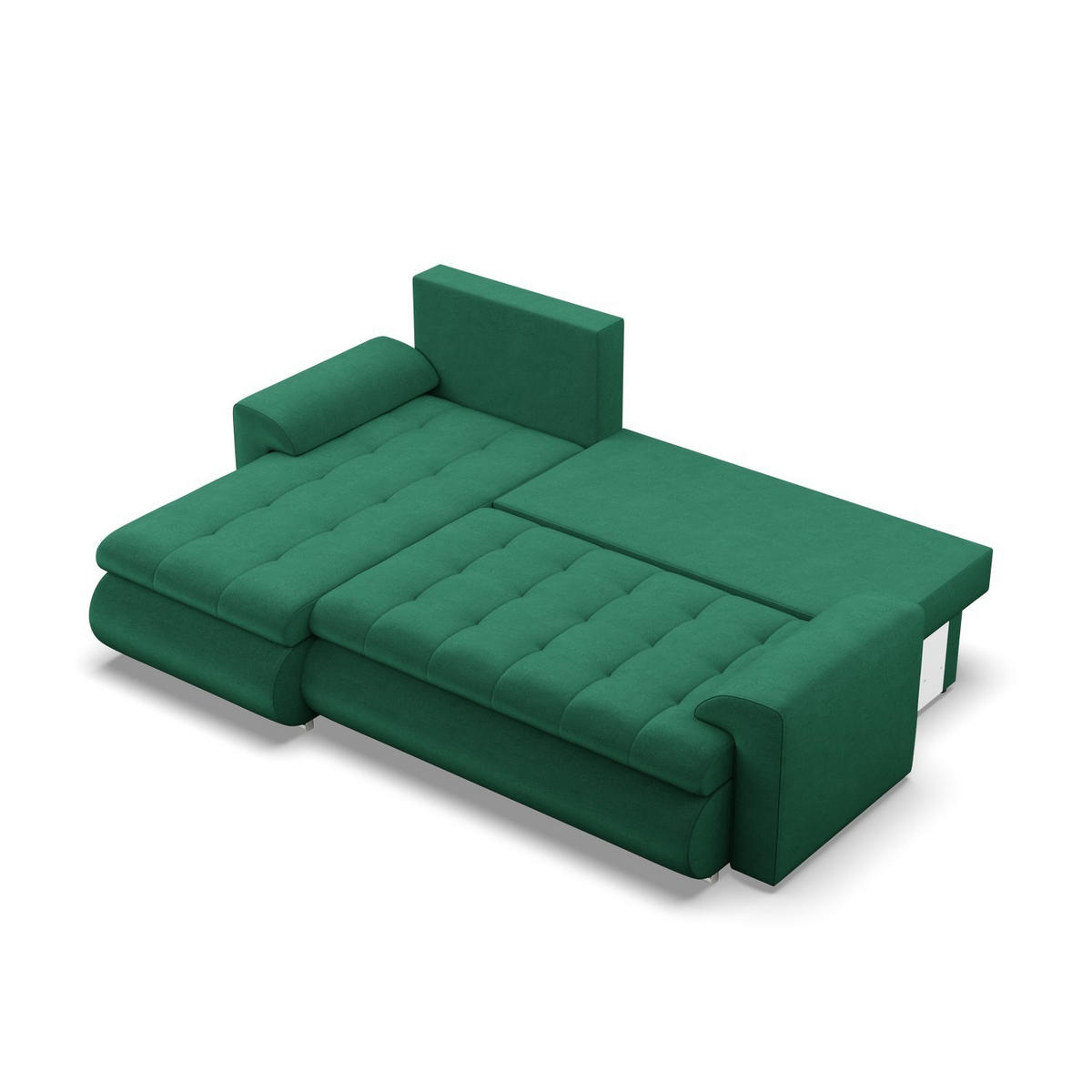 ECKSOFA LINKS MIT SCHLAFFUNKTION FORESTA, Dunkelgrün - Dunkelgrün, Textil (230/159cm) - Mebligo