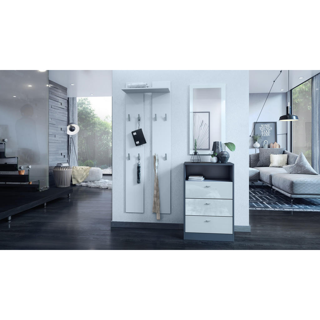 Thumbnail - Vladon Garderobenpaneel, Weiß, Holzwerkstoff, 57x170x20 cm, Garderobe, Garderobenpaneele, Garderobenpaneele