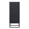 SCHUHSCHRANK Veldio mit 3 Klappen Schwarz mit schwarzem Metallgestell 50 cm - Schwarz, Holzwerkstoff/Metall (50/125/30cm) - Selsey