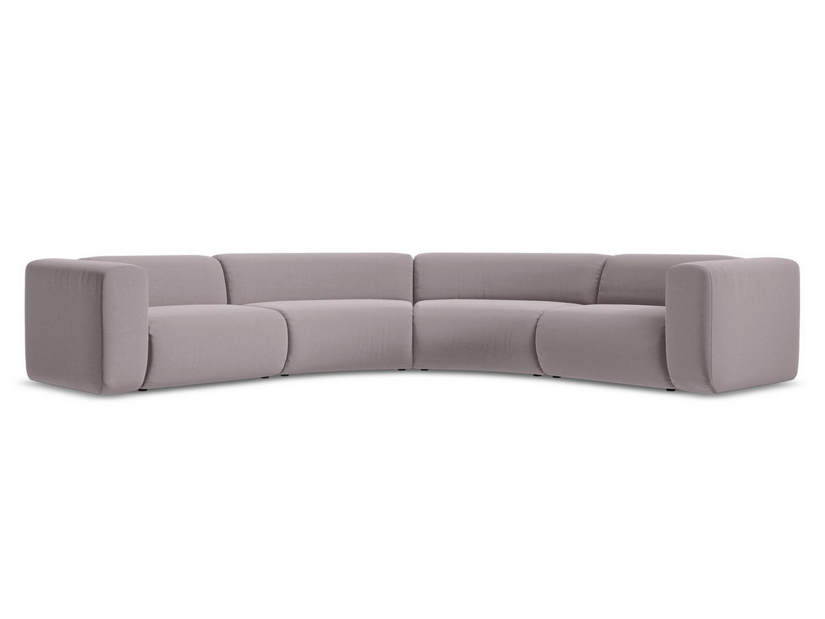 ECKSOFA Samt Stoff Violett - Lila/Flieder, Kunststoff/Textil (318/318cm) - Makamii