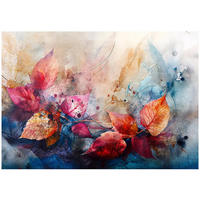 FOTOTAPETE Abstrakt Blätter Bunt Betonwand 400x280 - Multicolor, Papier (400/280cm) - Wallarena