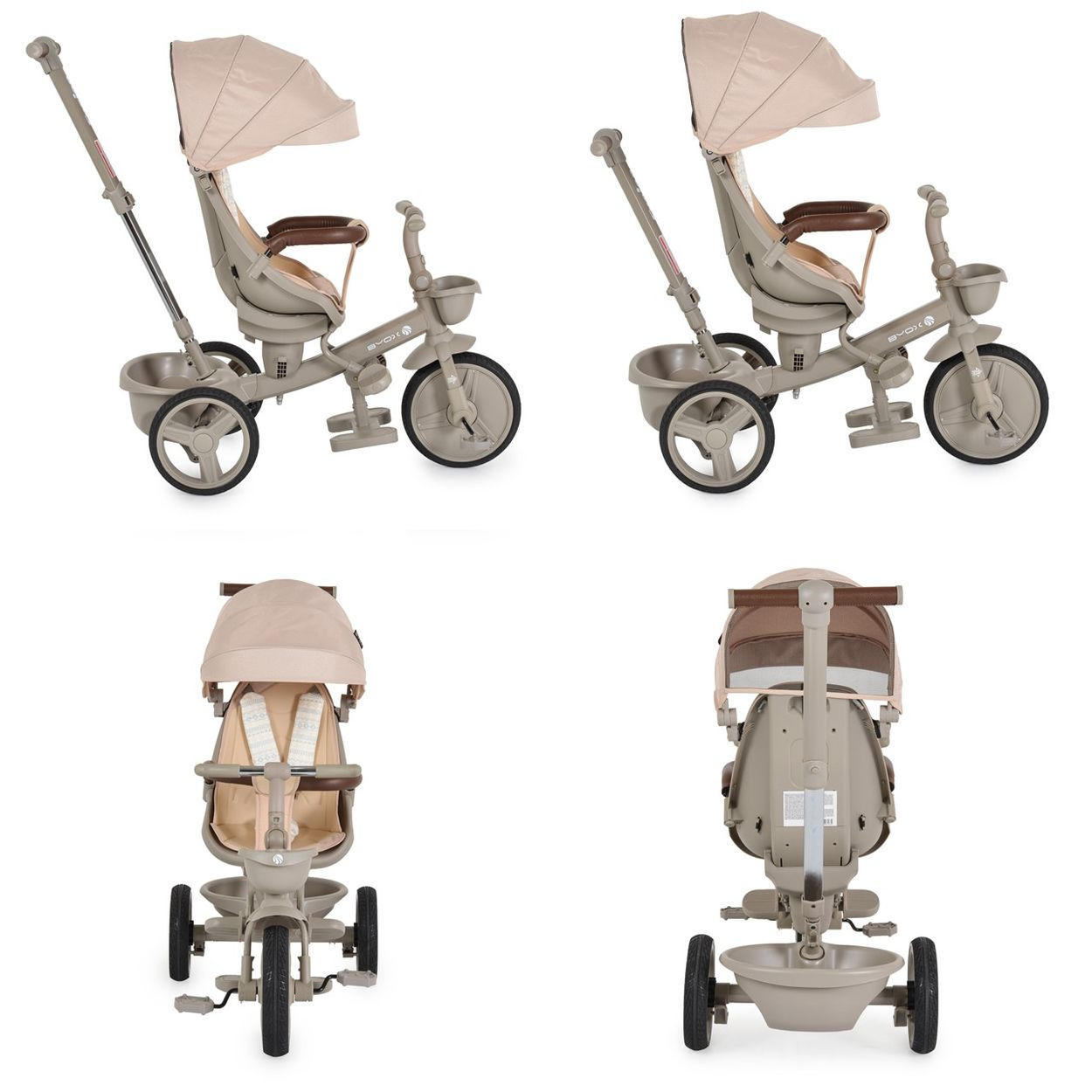 DREIRAD Fusion beige verstellbar PU-Reifen drehbarer Sitz Schiebestange - Beige, Metall (90/49/94cm)