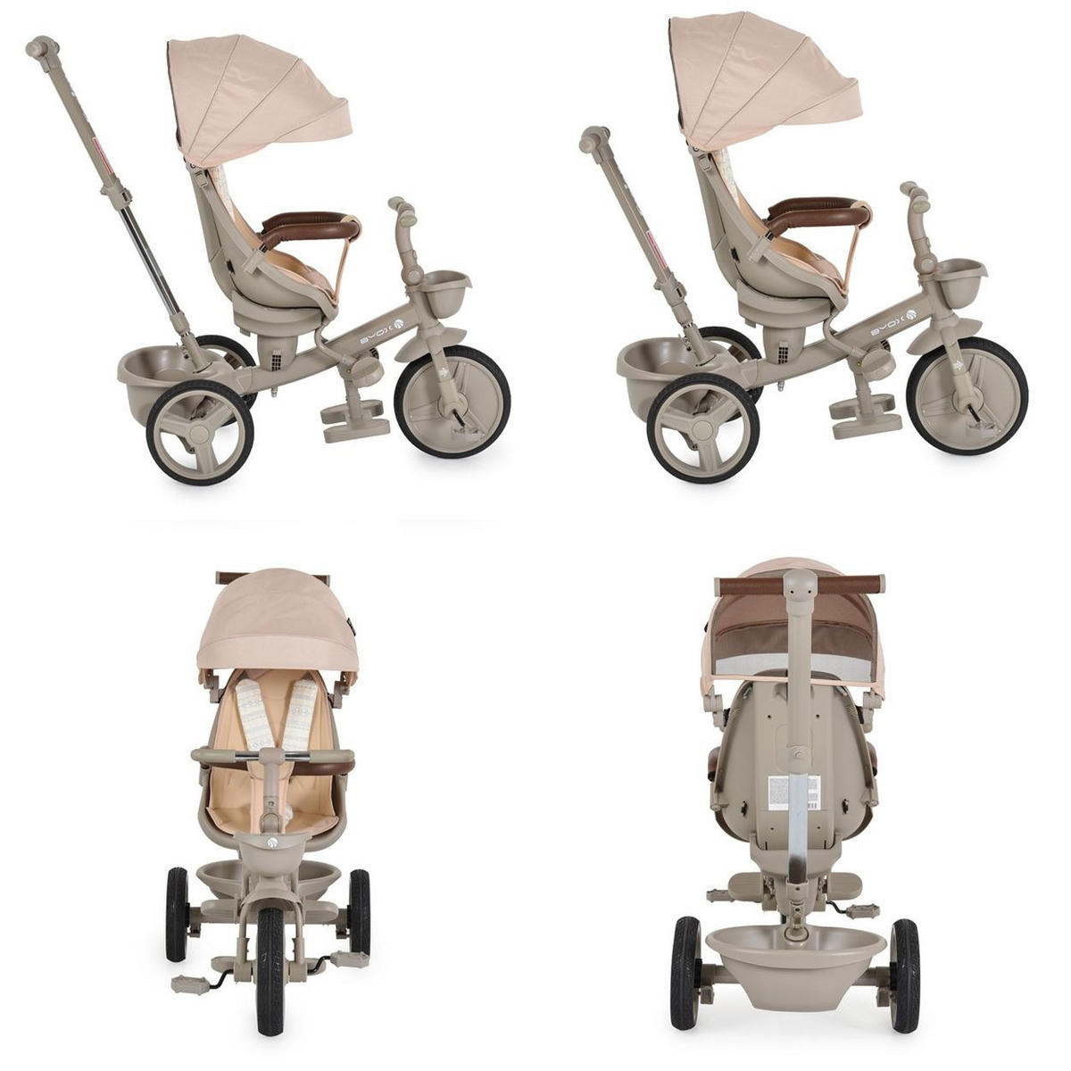 DREIRAD Fusion beige verstellbar PU-Reifen drehbarer Sitz Schiebestange - Beige, Metall (90/49/94cm)