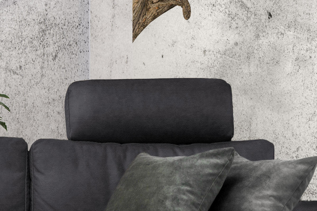 ECKSOFA XL MOTOR. RELAXFUNKTION LOLA Schwarz Webstoff - Schwarz, Textil (304/178cm) - KAWOLA
