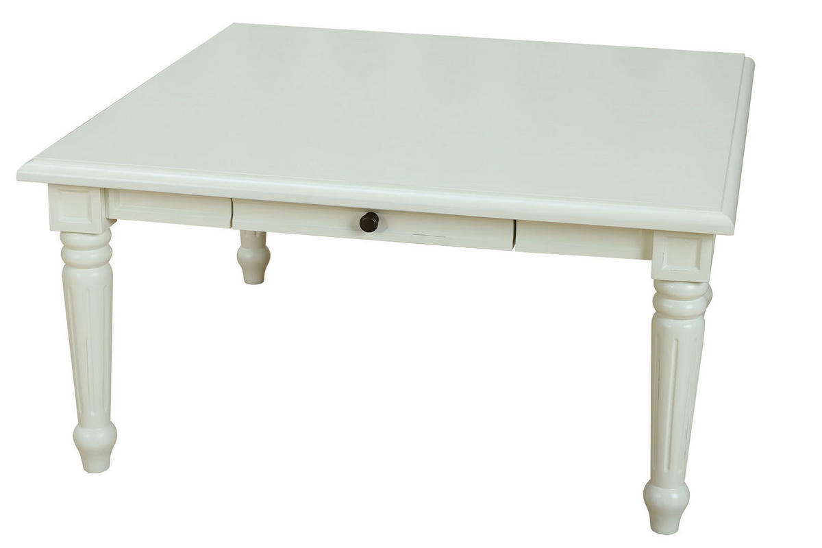 COUCHTISCH 100x100 cm mit 1 Schublade - Weiß, Holzwerkstoff (100/100/45cm) - ebuy24