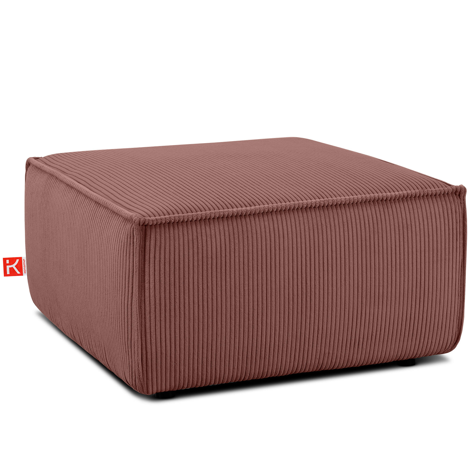 SITZPOUF NAPI gefederte Sitzfläche, rosa - Pink/Schwarz, Textil (83/45/83cm) - KONSIMO®