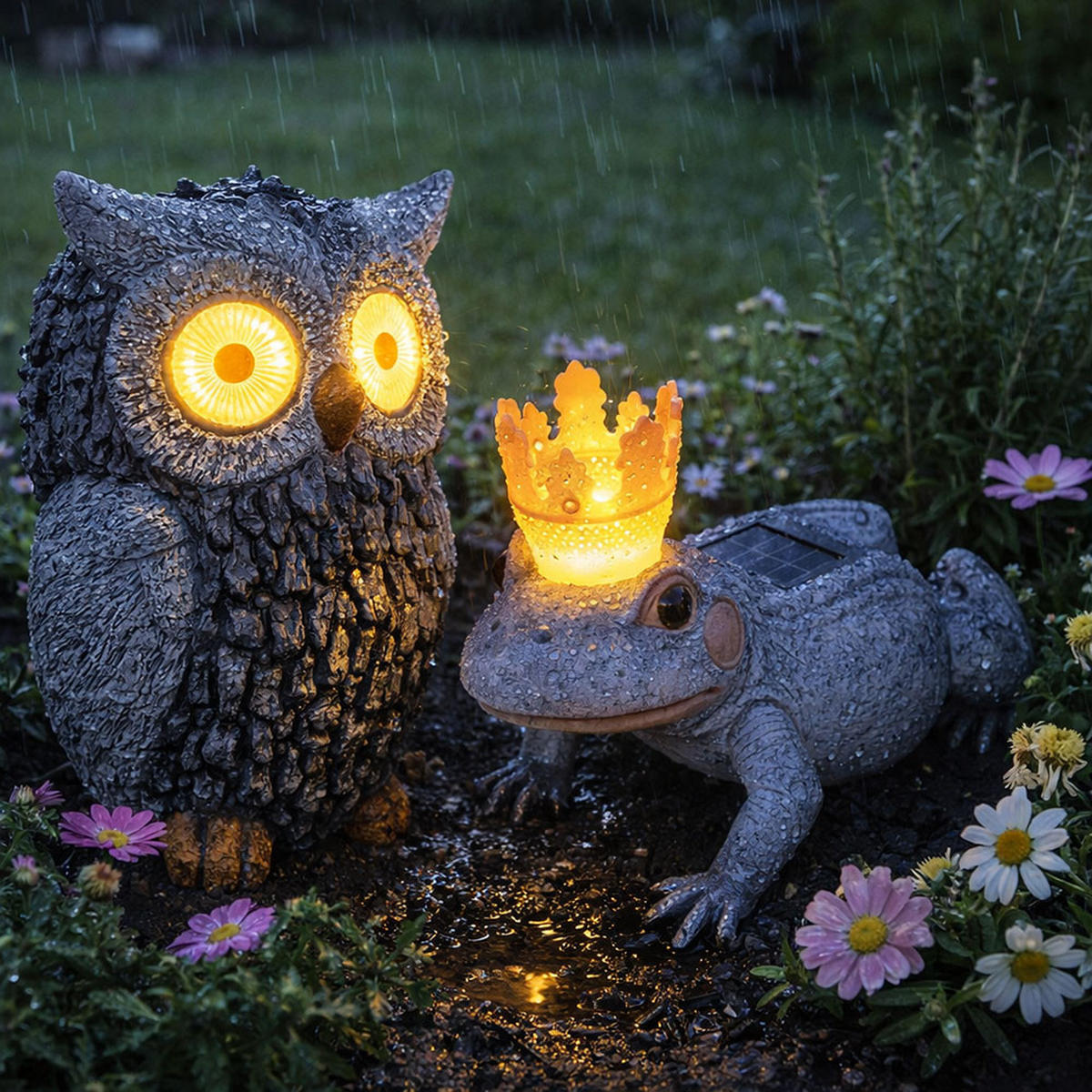 LED AUSSENLEUCHTE Steinoptik Grau 2er Set - Grau, Kunststoff (13.5/11.5/19.5cm) - Globo Lighting